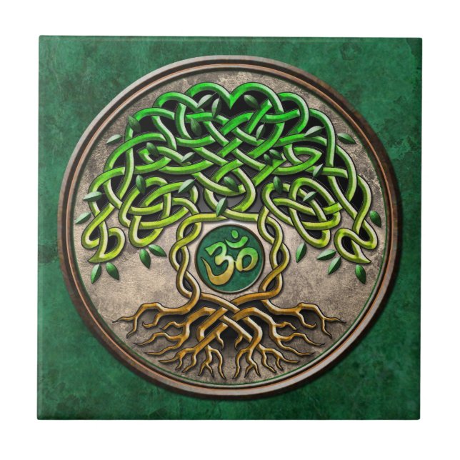 Yoga Tree of Life Ceramic Tile (Front)
