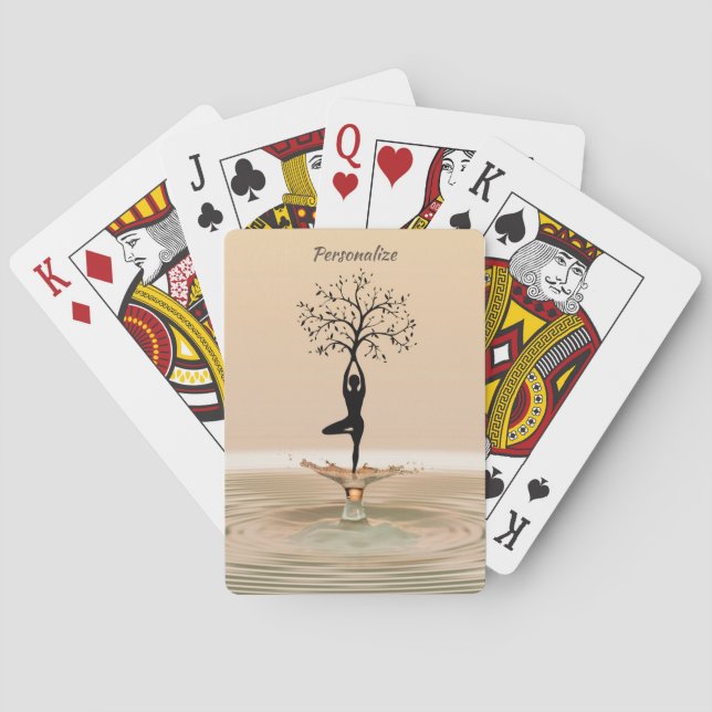 Yoga Tree of Life Meditation Zen Personalize Poker Cards (Back)