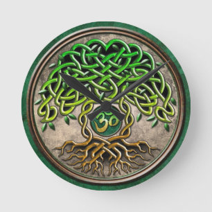 Yoga Tree of Life Round Clock
