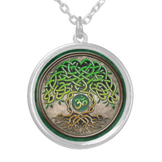 Yoga Tree of Life Silver Plated Necklace