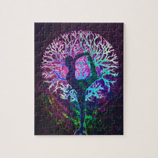 Yoga Tree Peace Rainbow Jigsaw Puzzle