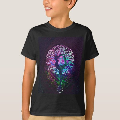 Yoga Tree Peace Rainbow T_Shirt