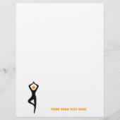 Yoga tree pose black, orange custom (Front)