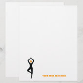 Yoga tree pose black, orange custom (Front/Back)
