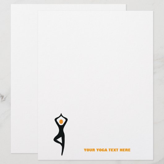 Yoga tree pose black, orange custom (Front/Back)