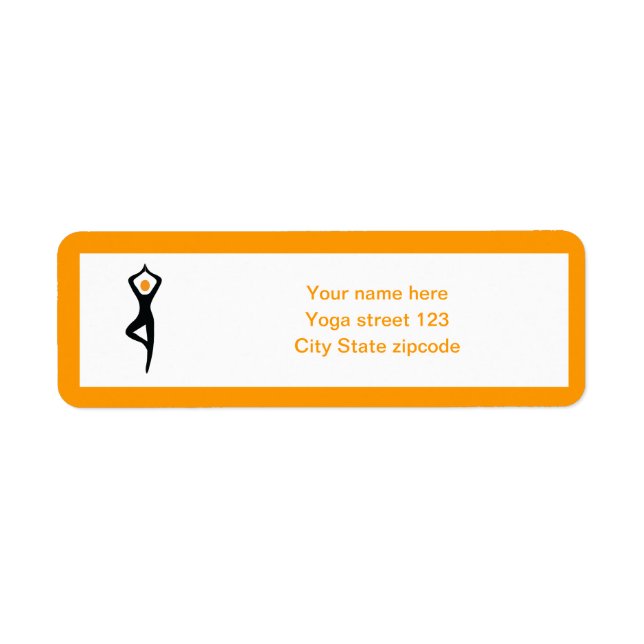 Yoga tree pose black, orange custom label (Front)