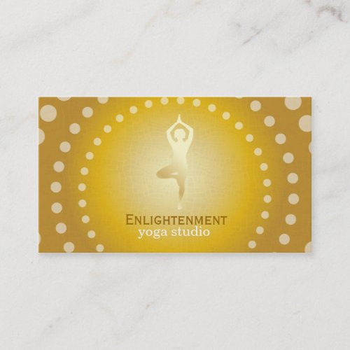 Yoga Tree Pose gold Business Card