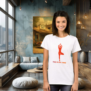 Yoga Tree Pose Minimalist Lifestyle Silhouette T-Shirt