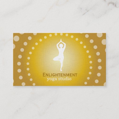 Yoga Tree Pose white Business Card