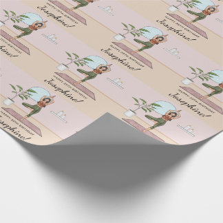 Yoga Tree Pose Workout Woman Happy Birthday Wrapping Paper