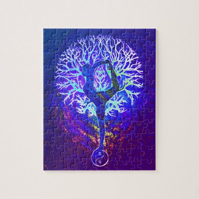 Yoga Tree Purple Peace Rainbow Jigsaw Puzzle (Vertical)
