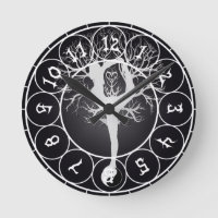Yoga Tree Round Clock