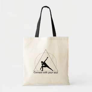 Yoga Triangle Pose Emblem Tote Bag