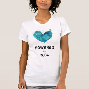 *~* Yoga Turquoise Blue Watercolor Heart T-Shirt