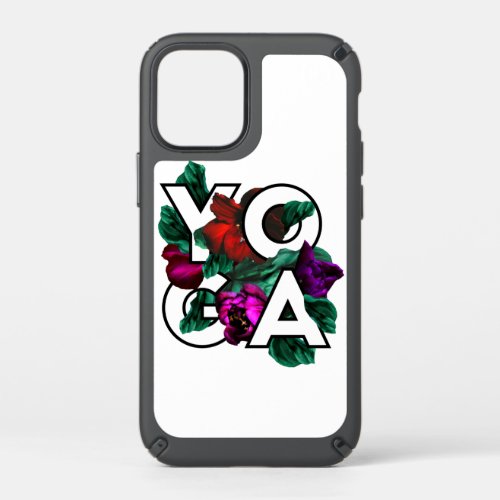 Yoga typography with florals speck iPhone 12 mini case