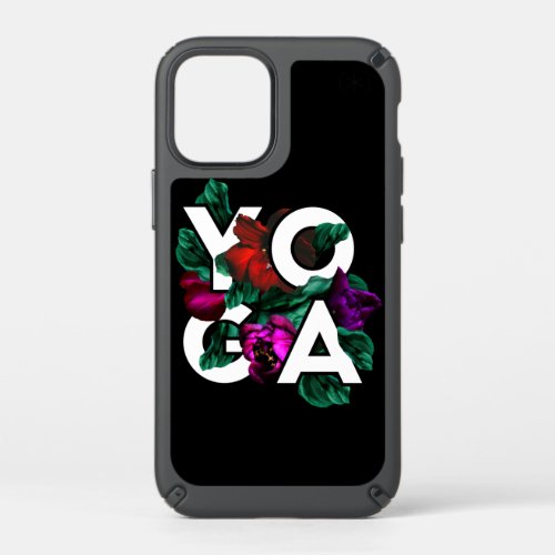Yoga typography with florals speck iPhone 12 mini case