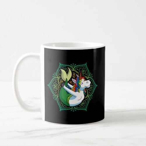 Yoga Unicorn Mermaid Mandala Zen Meditate Meditati Coffee Mug
