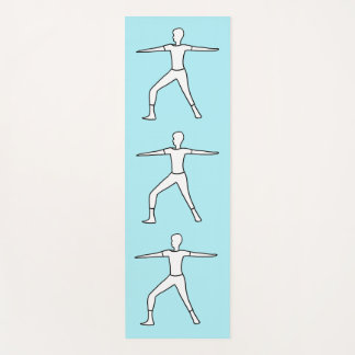 Yoga Warrior Pose, Chevron Dots Pattern on Reverse Mat