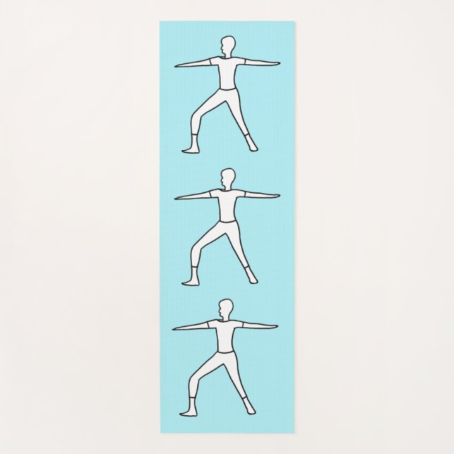 Yoga Warrior Pose, Chevron Dots Pattern on Reverse Mat (Front)