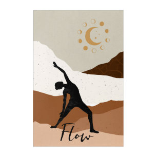 Yoga warrior pose silhouette meditation flow zen acrylic print