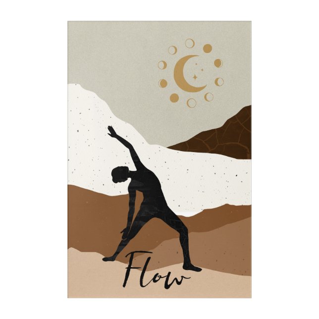 Yoga warrior pose silhouette meditation flow zen  acrylic print (Front)