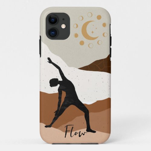 Yoga warrior pose silhouette meditation flow zen  iPhone 11 case