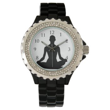 Yoga Watch_with Numbers Watch by LeSilhouette at Zazzle