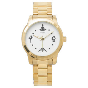 Yoga Watch with Silhouette Positions Add Name