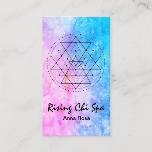  Yoga Watercolor Reiki Sacred Geometry Business Card