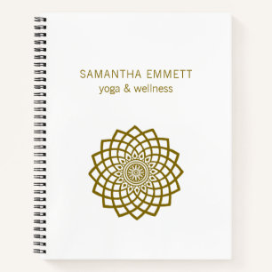 Yoga Wellness Minimalist Mandala Spiral Notebook