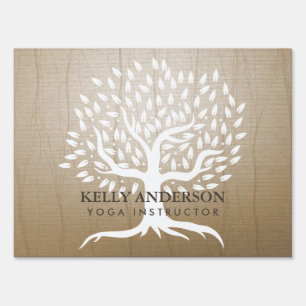 Yoga & Wellness Studio Vintage Tree Elegant Zen Sign