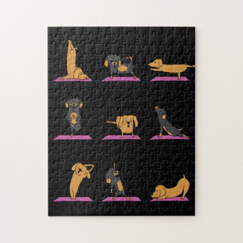 Yoga Wiener Dog Dachshund Funny Jig Saw Puzzle