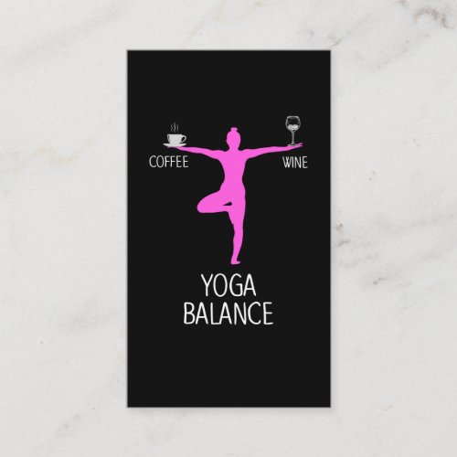 Yoga Wine and Coffee Lover Business Card