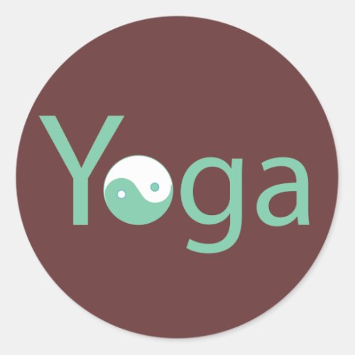 Yoga with Yin Yang Classic Round Sticker