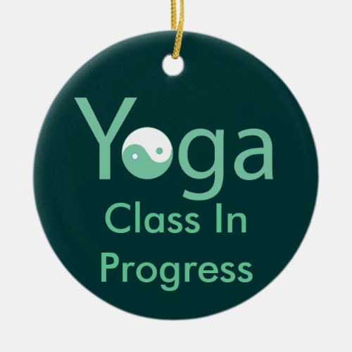 Yoga with Yin  Yang door hanger Ceramic Ornament