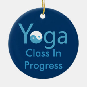 Yoga with Yin & Yang door hanger Ceramic Ornament