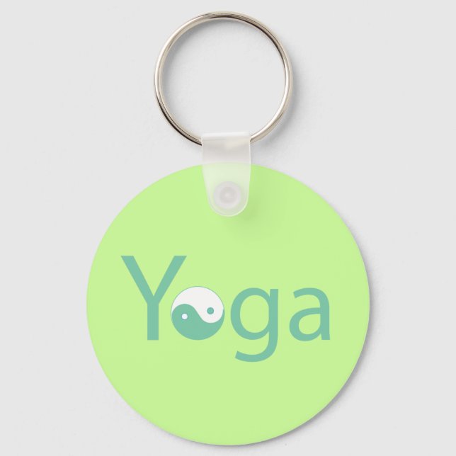 Yoga with Yin Yang Keychain (Front)