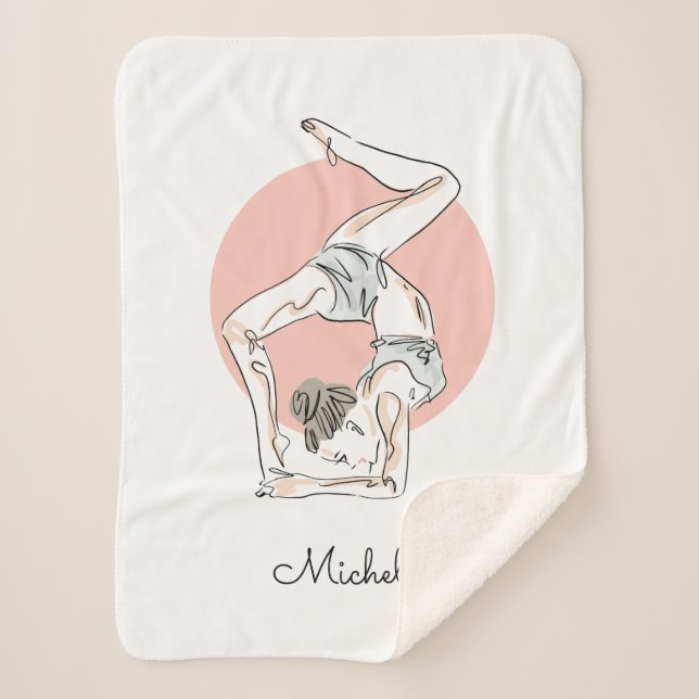 Yoga Woman custom name blanket (Front)