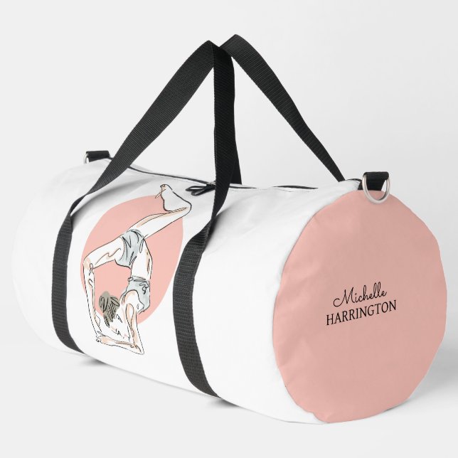 Yoga Woman custom name Duffle Bag (Left Corner)