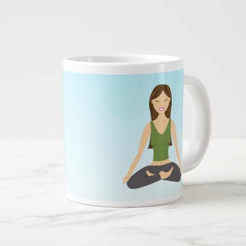 Yoga Woman In Lotus Pose Giant Coffee Mug