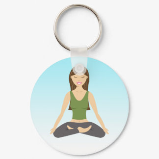 Yoga Woman In Lotus Pose Keychain