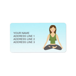 Yoga Woman In Lotus Pose Label