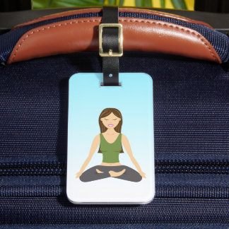 Yoga Woman In Lotus Pose Luggage Tag