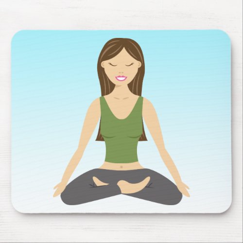 Yoga Woman In Lotus Pose Mouse Pad