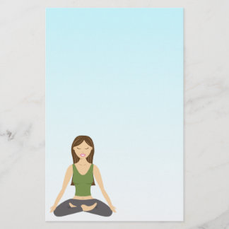 Yoga Woman In Lotus Pose Stationery