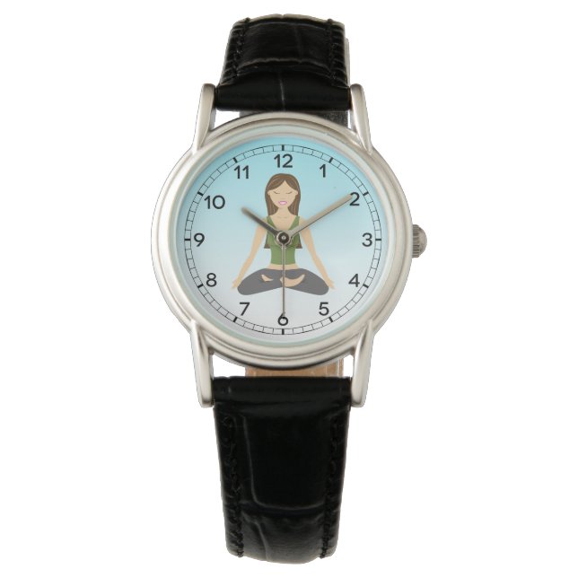 Yoga Woman In Lotus Pose Watch (Front)