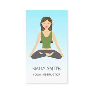 Yoga Woman In Lotus Pose Yoga Instructor Business Card