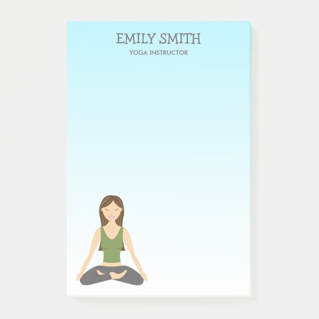 Yoga Woman In Lotus Pose Yoga Instructor Post-it Notes (Front)