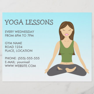 Yoga Woman In Lotus Pose Yoga Lessons Flyer