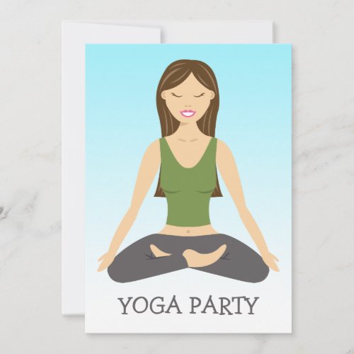 Yoga Woman In Lotus Pose Yoga Party Invitation